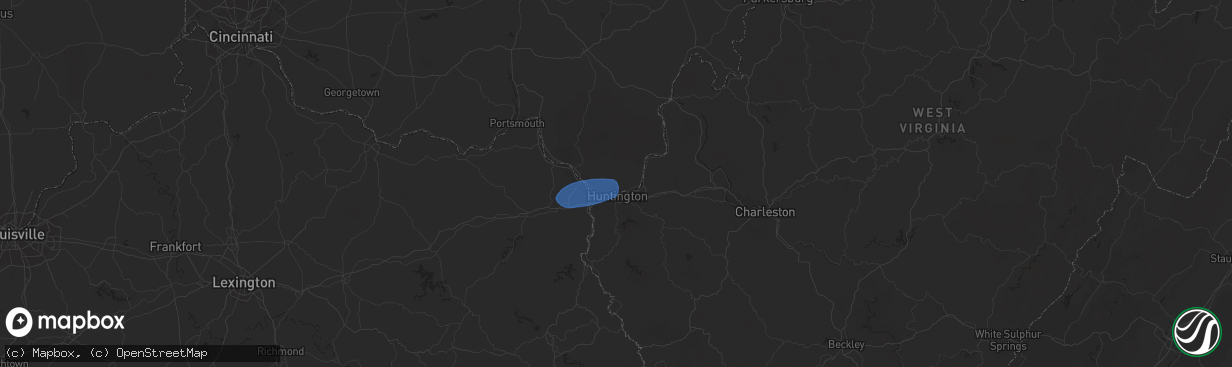 Hail map in Chesapeake, OH on February 28, 2024