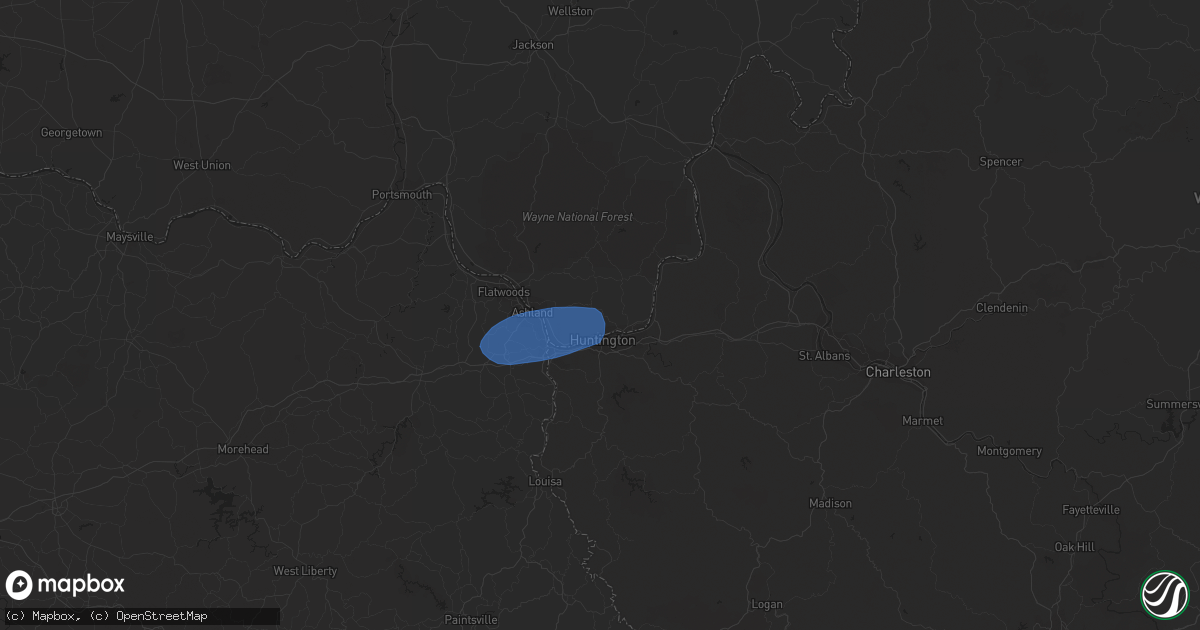 Hail map in Chesapeake, OH on February 28, 2024