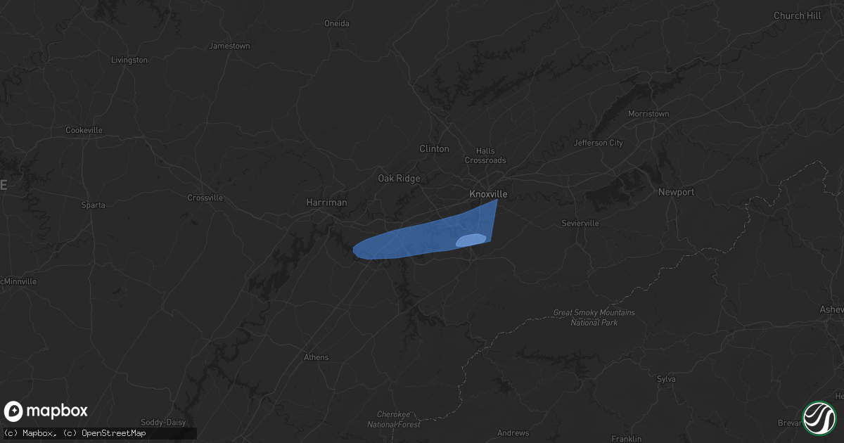 Hail map in Farragut, TN on February 28, 2024