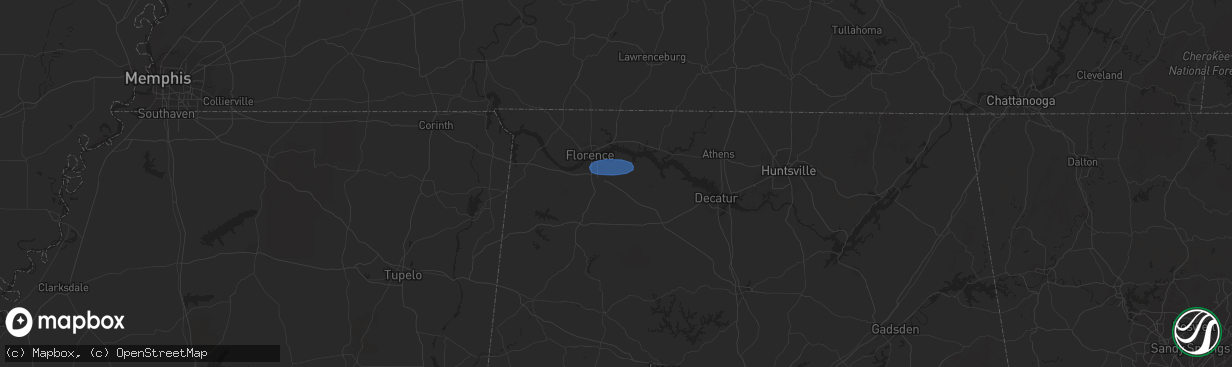Hail map in Leighton, AL on February 28, 2024