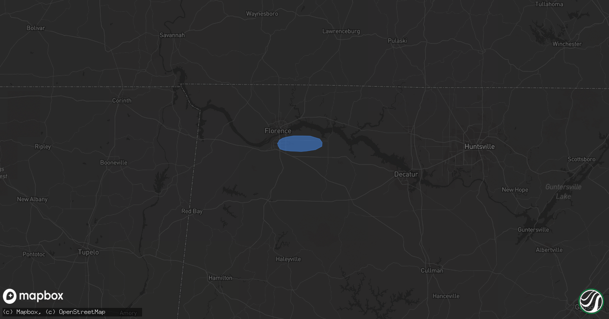 Hail map in Leighton, AL on February 28, 2024