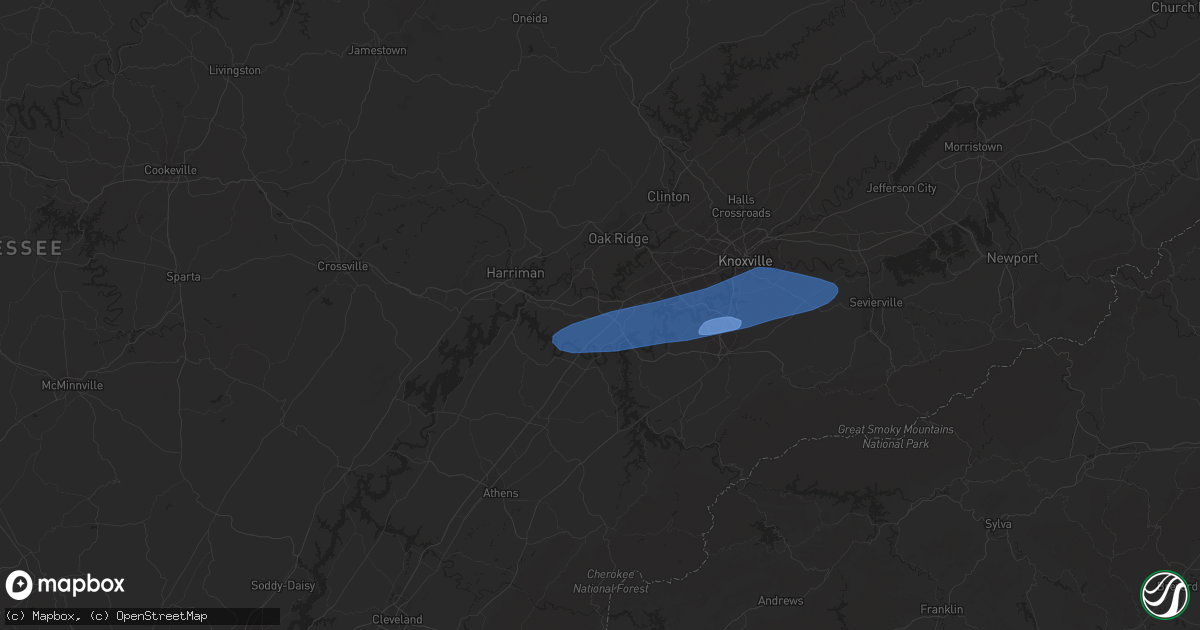 Hail map in Lenoir City, TN on February 28, 2024