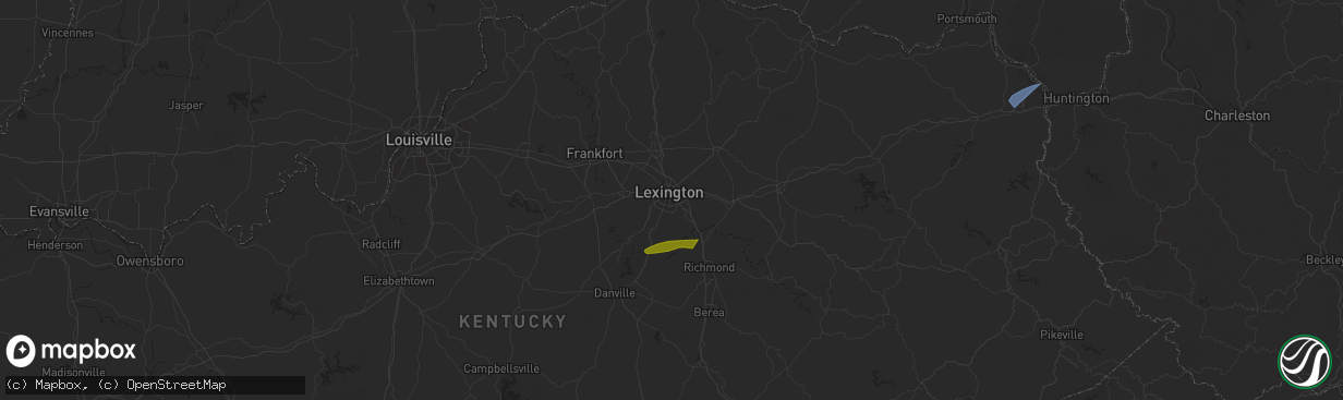Hail map in Lexington, KY on February 28, 2024