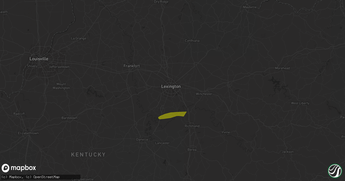 Hail map in Lexington, KY on February 28, 2024