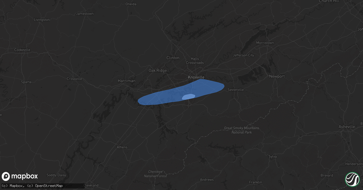 Hail map in Louisville, TN on February 28, 2024