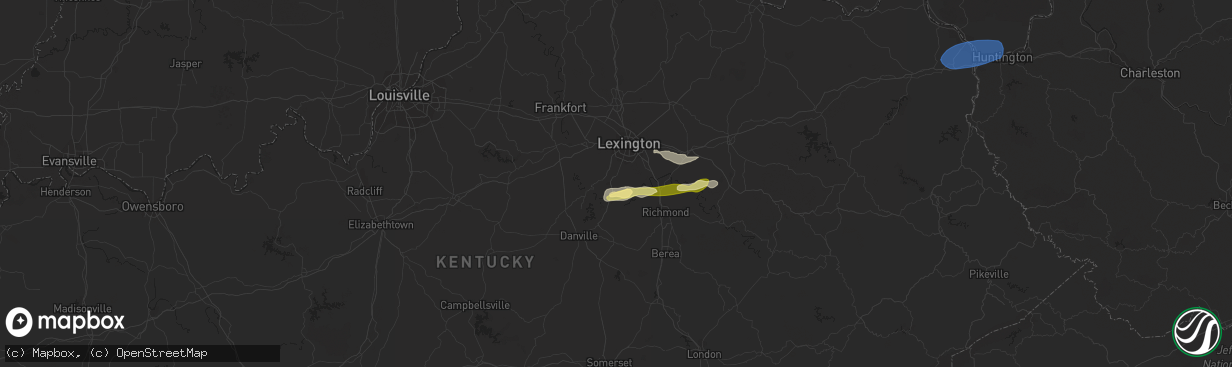 Hail map in Nicholasville, KY on February 28, 2024