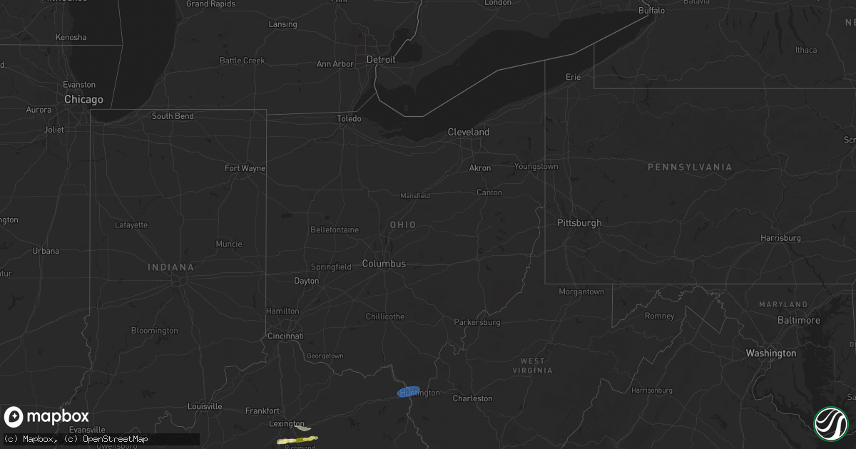 Hail map in Ohio on February 28, 2024