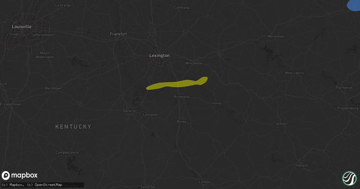 Hail map in Richmond, KY on February 28, 2024