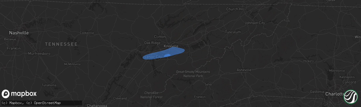 Hail map in Seymour, TN on February 28, 2024