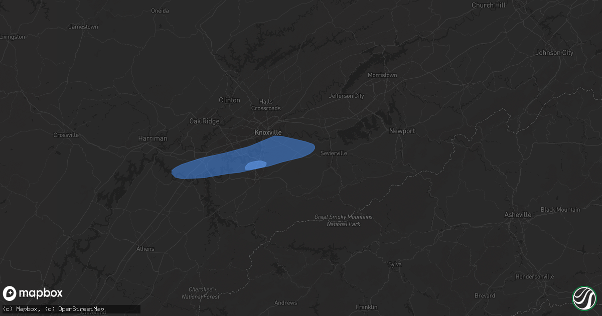 Hail map in Seymour, TN on February 28, 2024