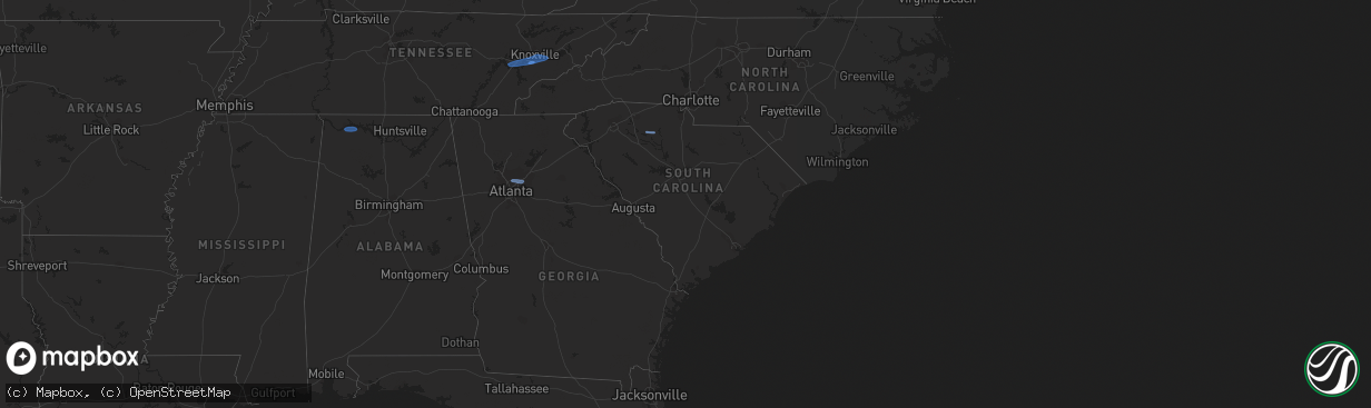 Hail map in South Carolina on February 28, 2024