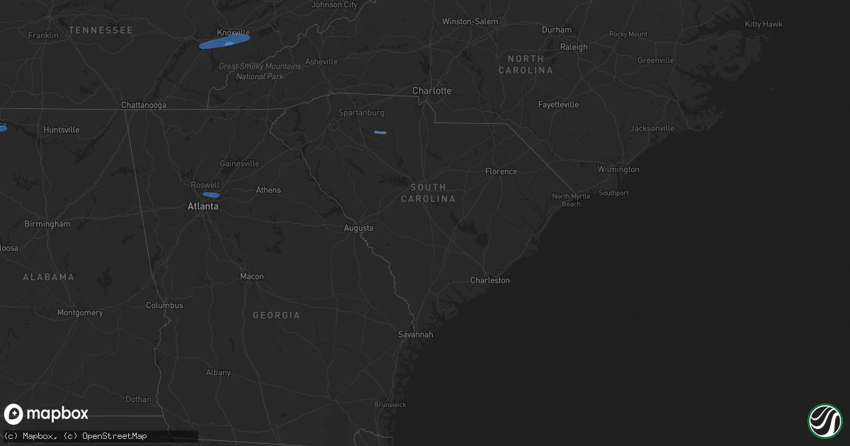 Hail map in South Carolina on February 28, 2024