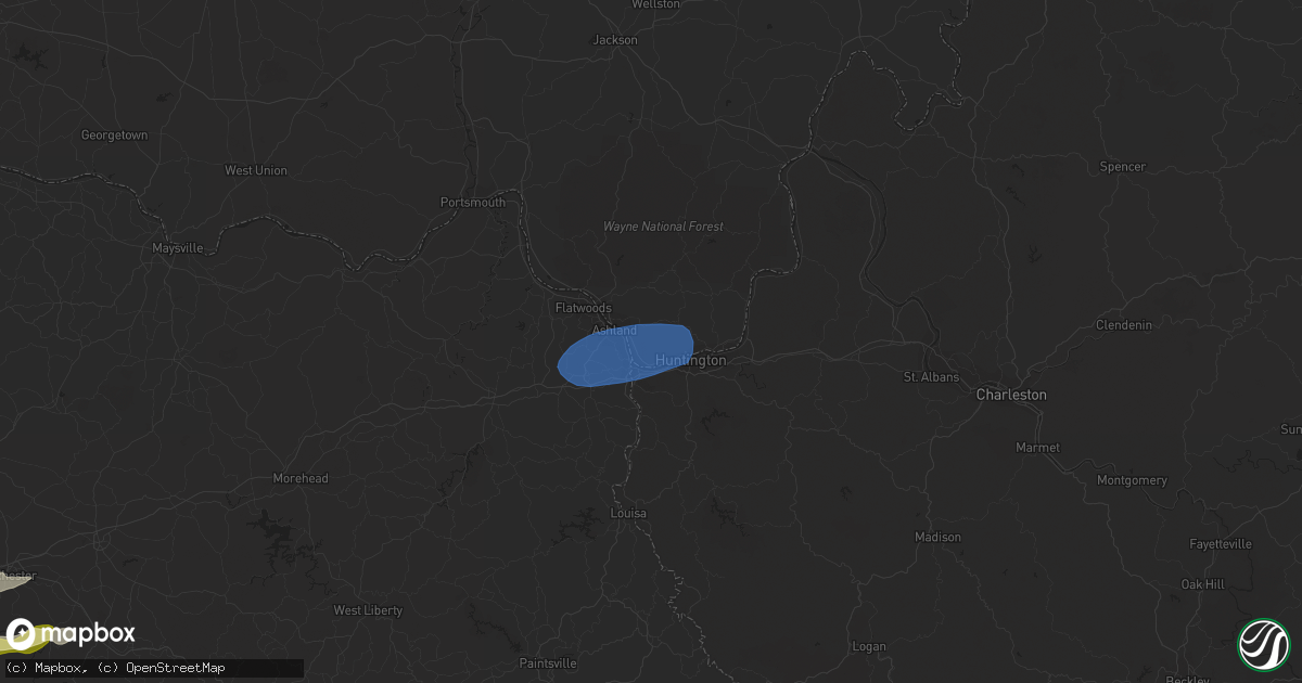 Hail map in South Point, OH on February 28, 2024