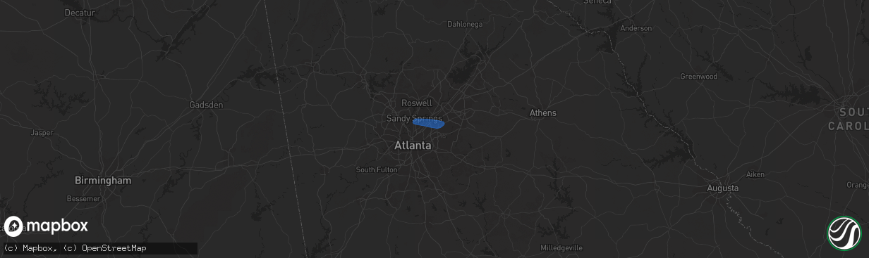 Hail map in Tucker, GA on February 28, 2024