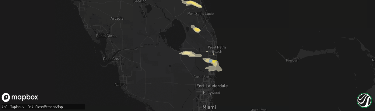 Hail map in Belle Glade, FL on February 28, 2026