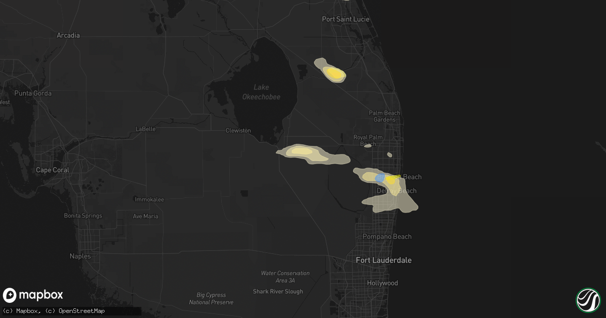 Hail map in Belle Glade, FL on February 28, 2026