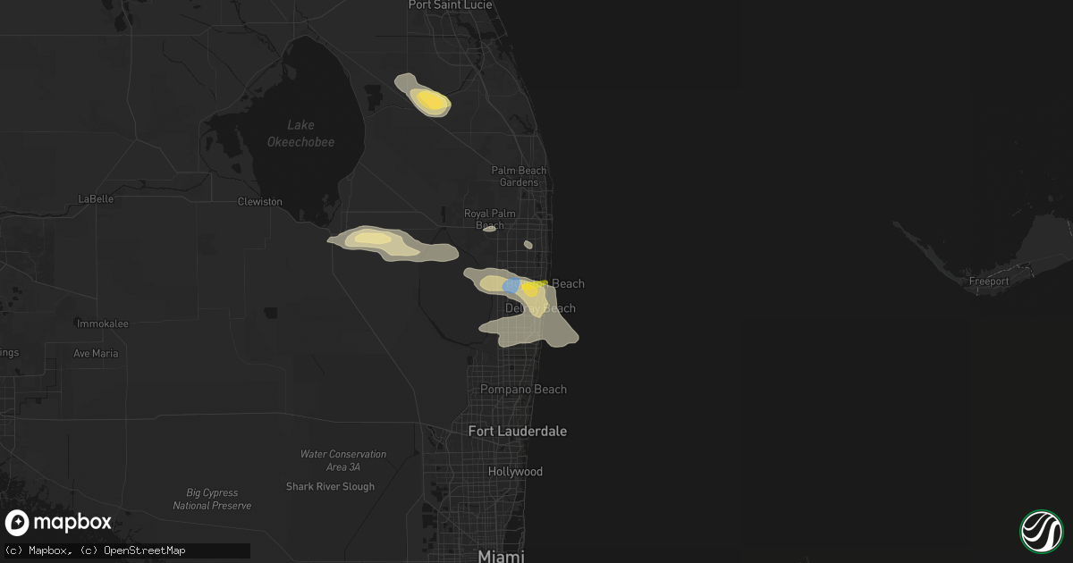 Hail map in Boynton Beach, FL on February 28, 2026