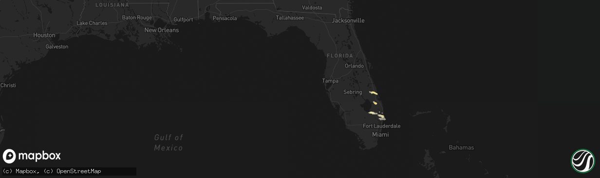 Hail map in Florida on February 28, 2026