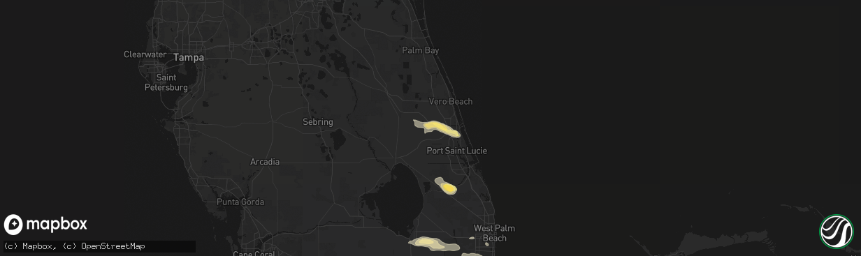 Hail map in Fort Pierce, FL on February 28, 2026