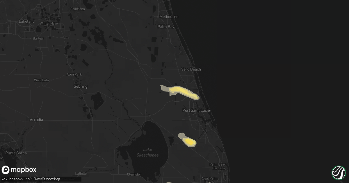 Hail map in Fort Pierce, FL on February 28, 2026