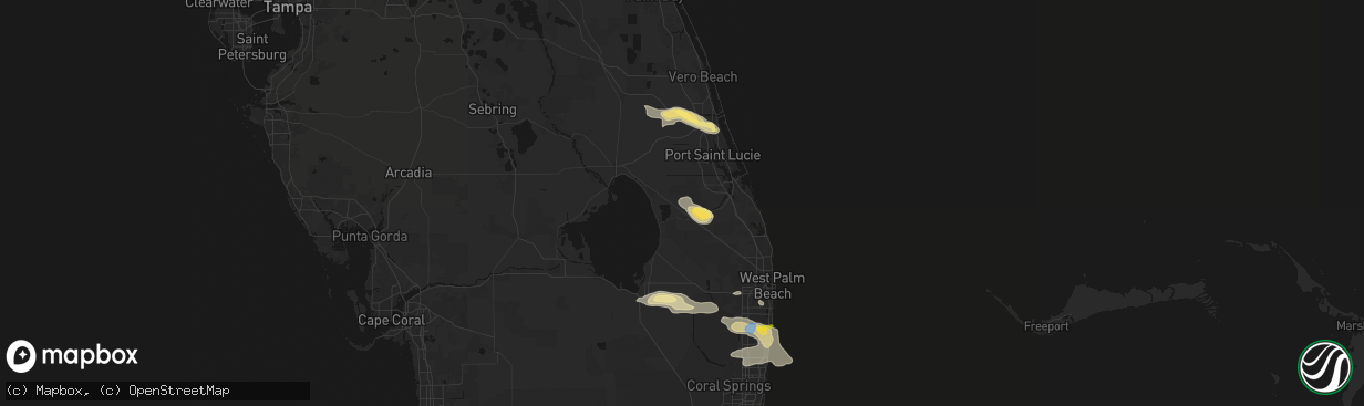 Hail map in Indiantown, FL on February 28, 2026
