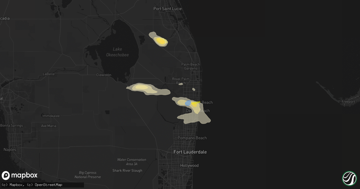 Hail map in Lake Worth, FL on February 28, 2026