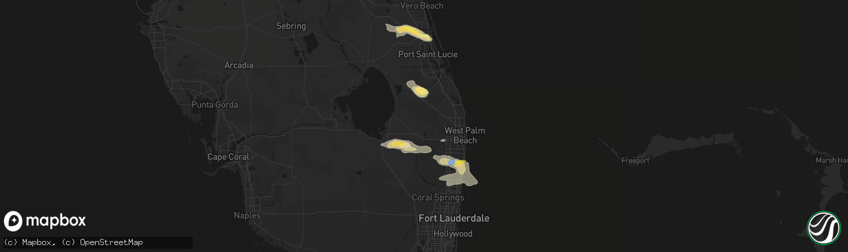 Hail map in Loxahatchee, FL on February 28, 2026