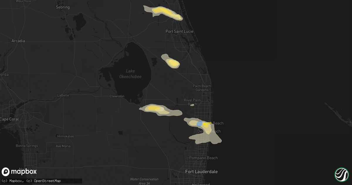 Hail map in Loxahatchee, FL on February 28, 2026