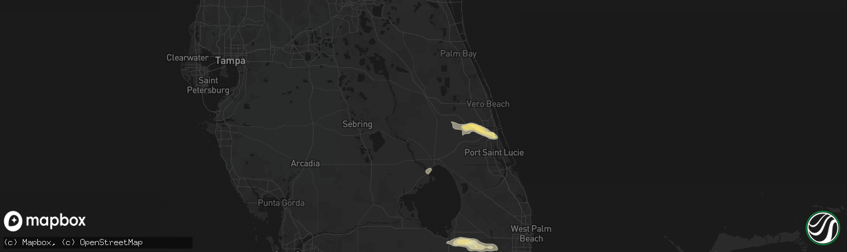 Hail map in Okeechobee, FL on February 28, 2026