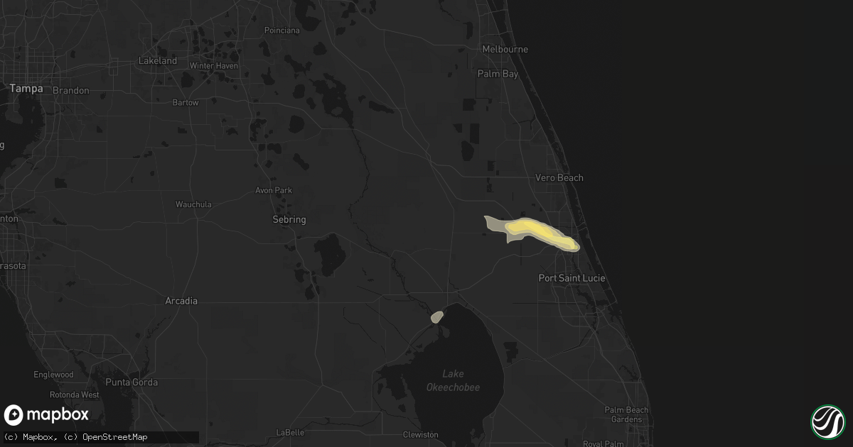 Hail map in Okeechobee, FL on February 28, 2026