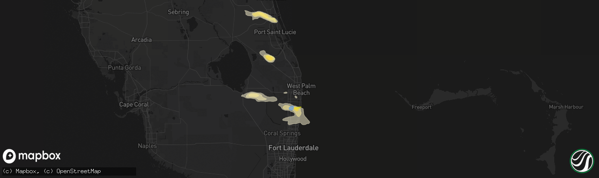 Hail map in West Palm Beach, FL on February 28, 2026