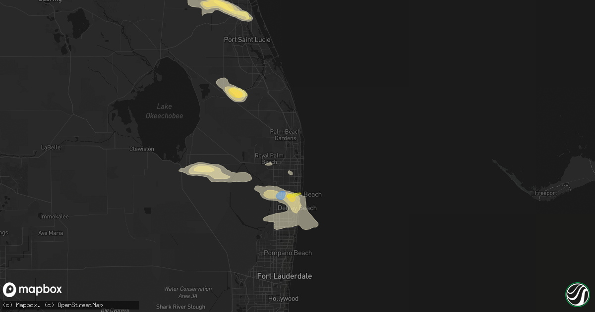 Hail map in West Palm Beach, FL on February 28, 2026