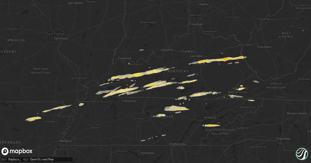 Hail map in Indiana on February 29, 2012
