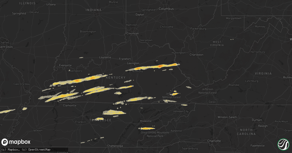 Hail map on February 29, 2012