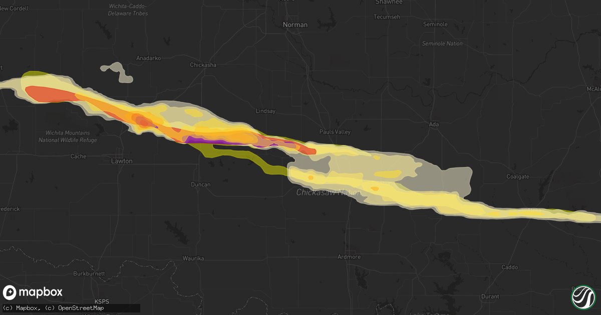 Hail map in Elmore City, OK on February 29, 2016