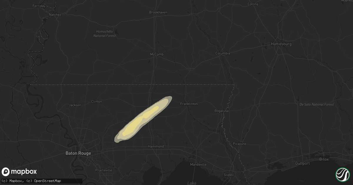 Hail map in Mount Hermon, LA on February 29, 2024