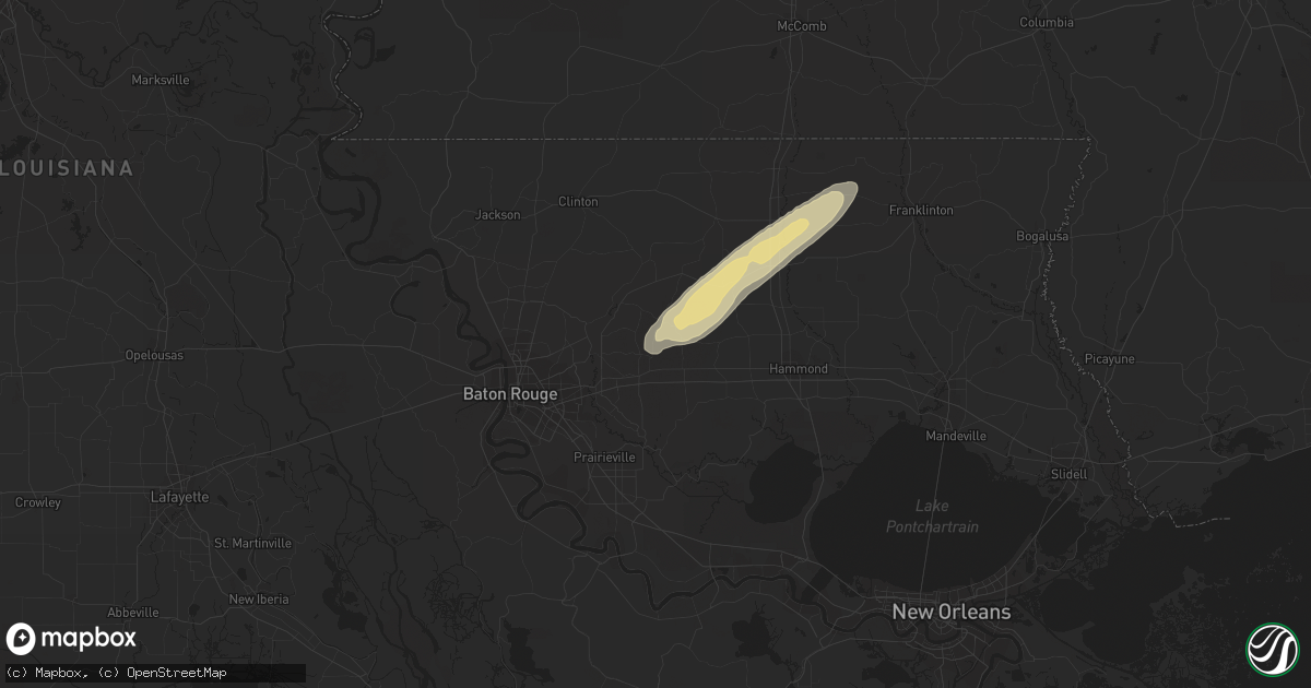 Hail map in Walker, LA on February 29, 2024
