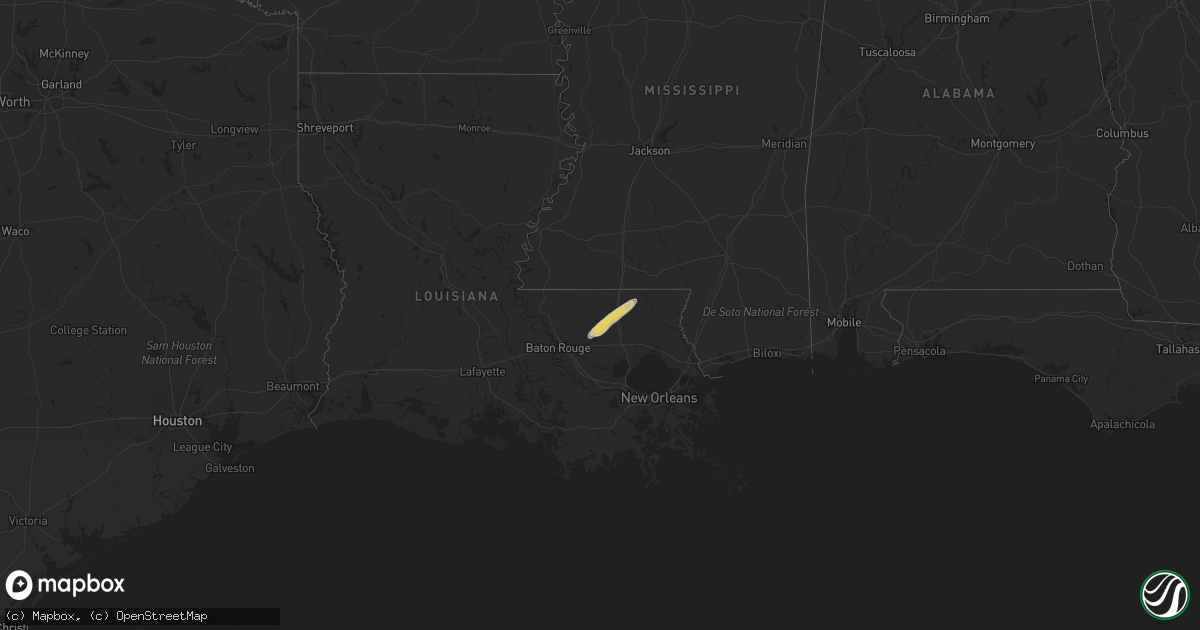 Hail map on February 29, 2024