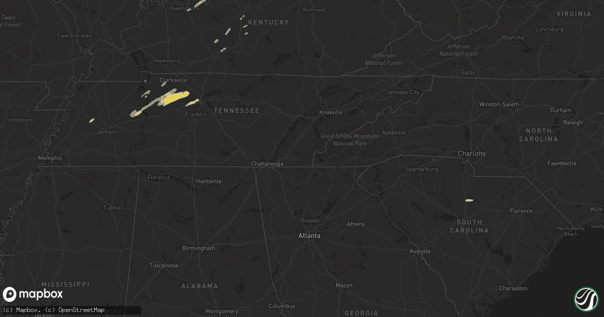 Hail map on March 1, 2012