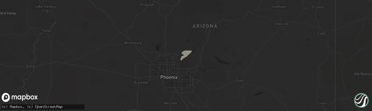 Hail map in Scottsdale, AZ on March 1, 2014