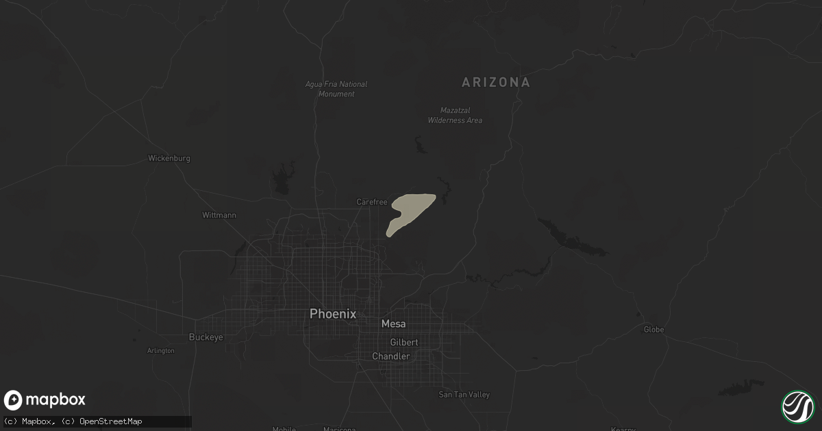 Hail map in Scottsdale, AZ on March 1, 2014