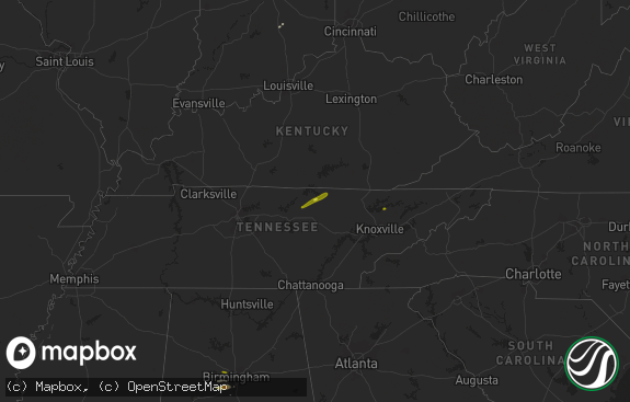 Hail map preview on 03-01-2016