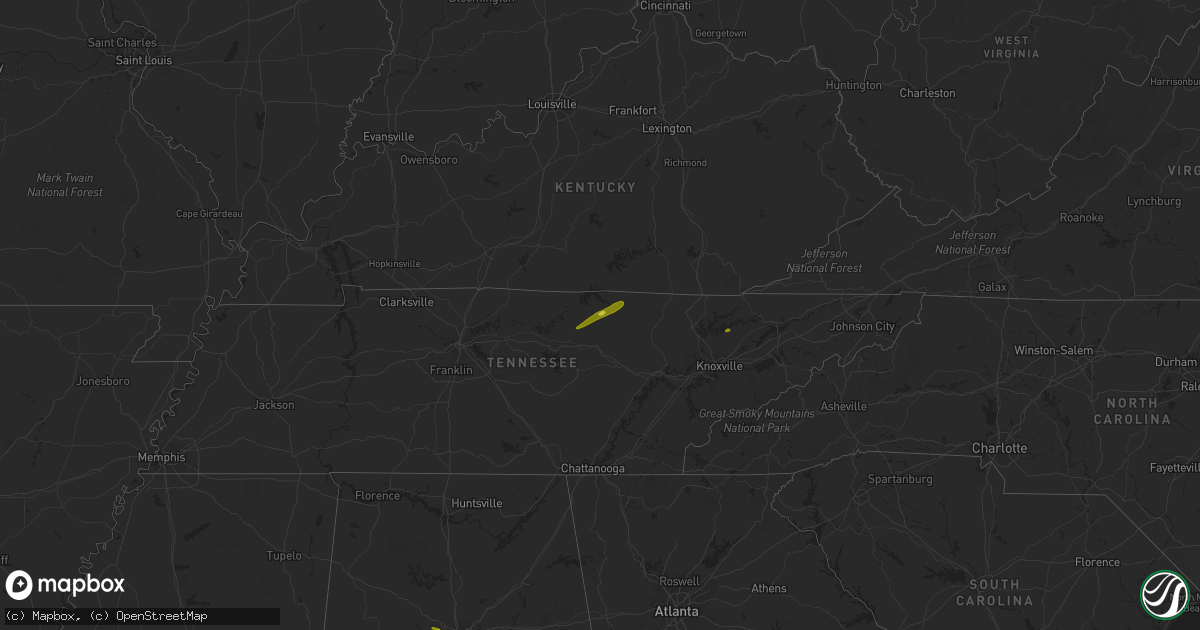 Hail map on March 1, 2016