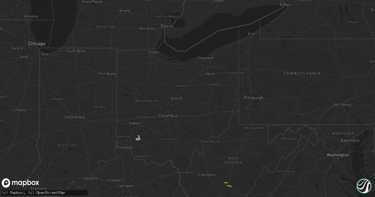 Hail map in Ohio on March 1, 2017