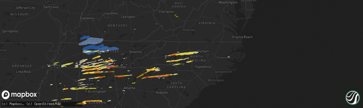 Hail map on March 1, 2017