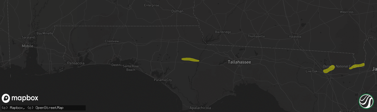 Hail map in Altha, FL on March 1, 2019