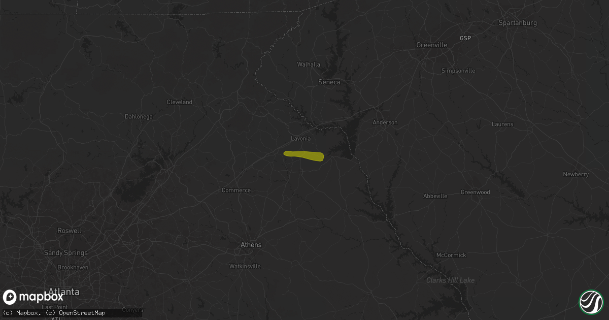 Hail map in Canon, GA on March 1, 2019
