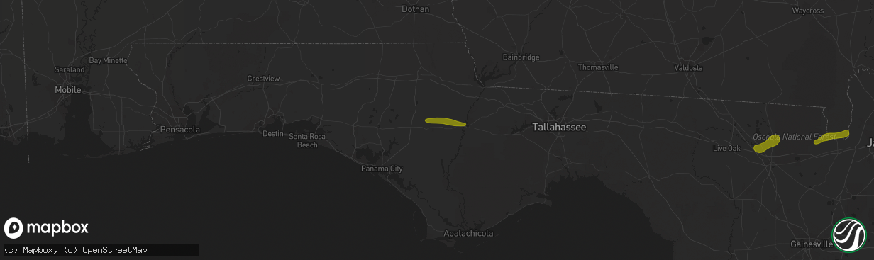 Hail map in Clarksville, FL on March 1, 2019