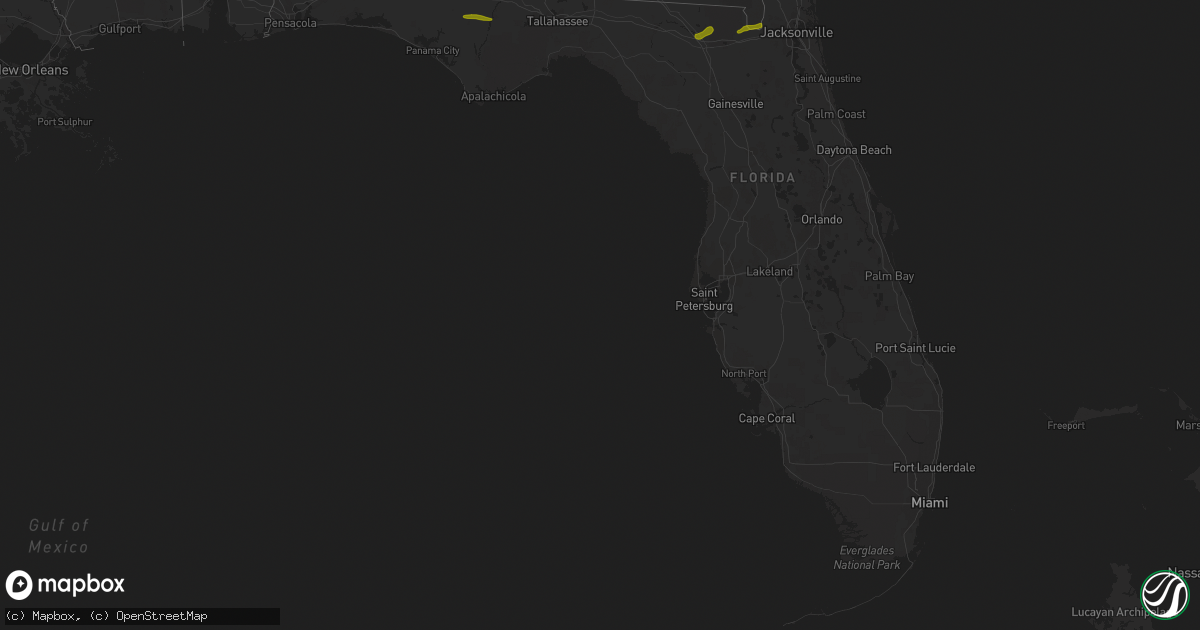 Hail map in Florida on March 1, 2019