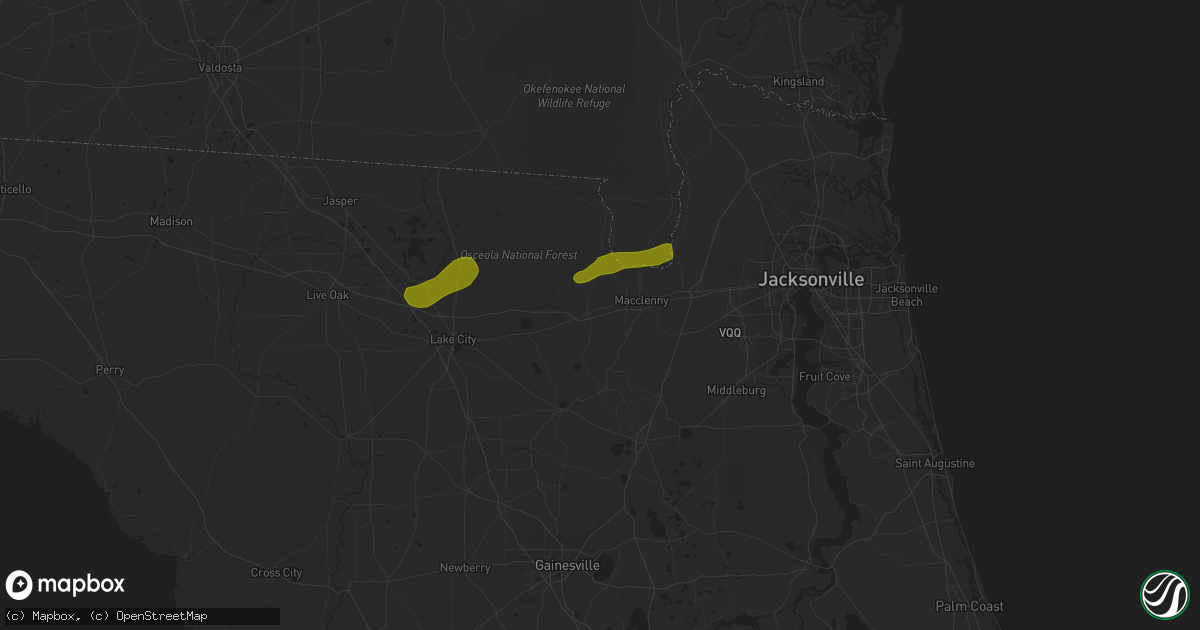 Hail map in Glen Saint Mary, FL on March 1, 2019